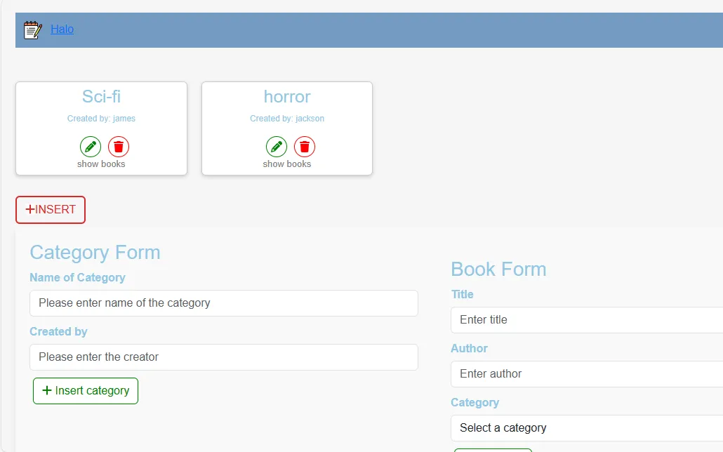Halo book inventory app