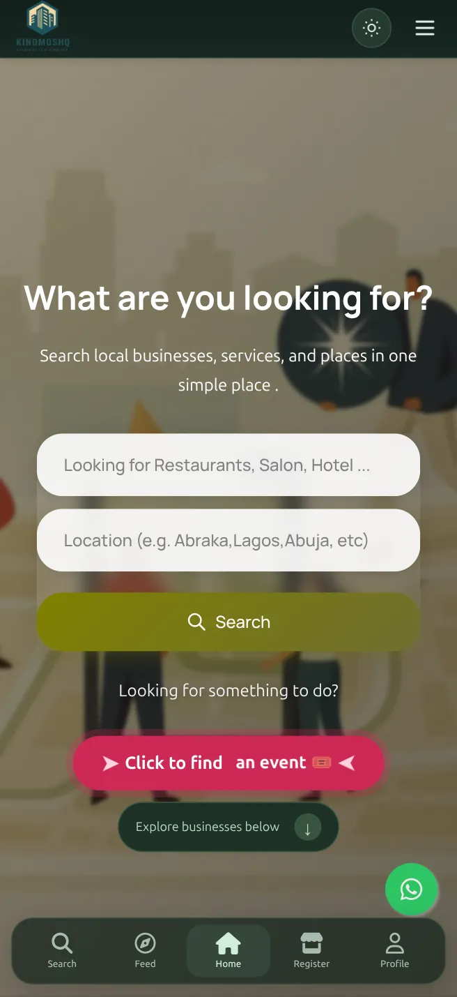 The same page on a phone, with the app-style bottom bar